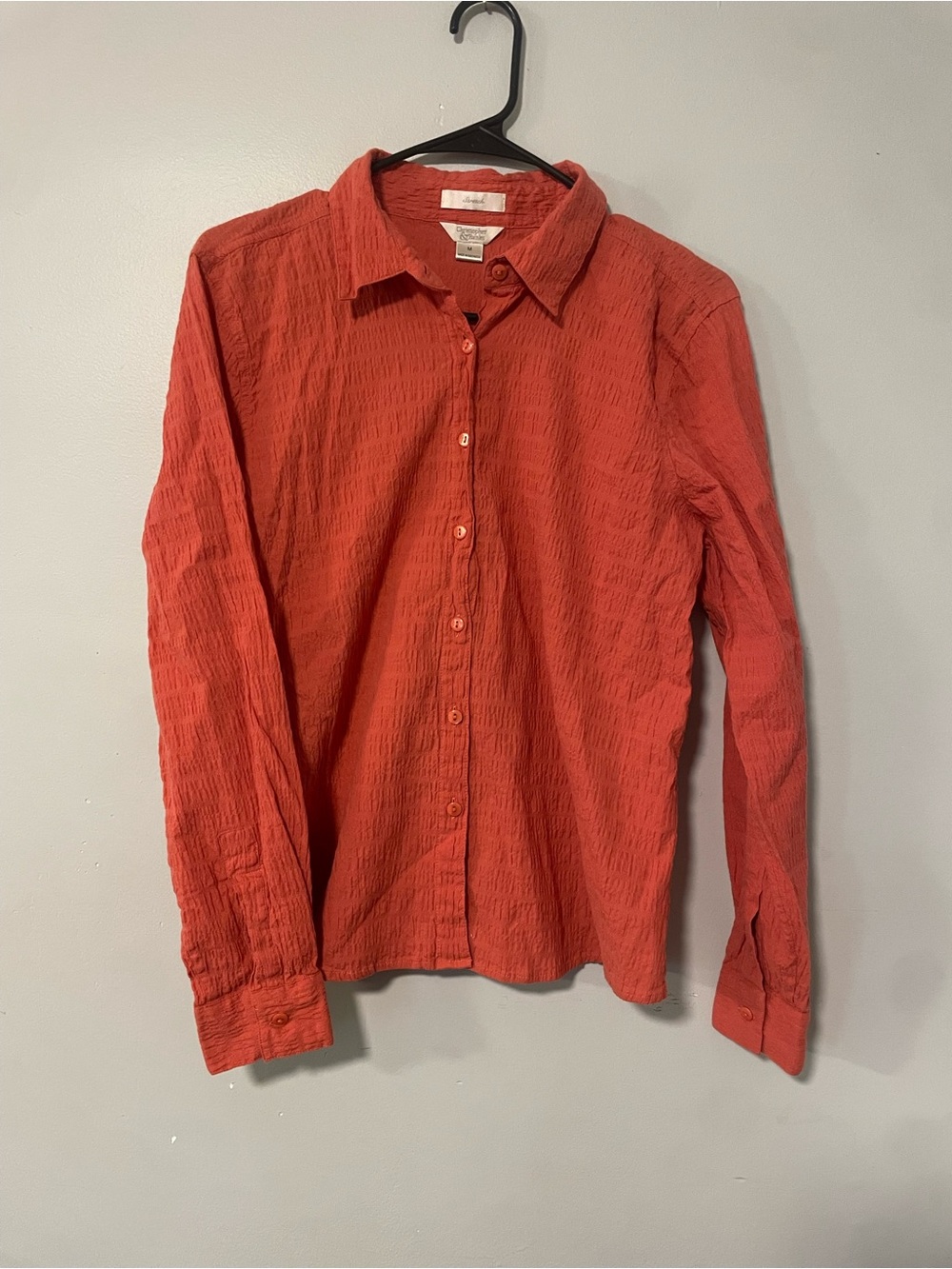 Christopher & Banks Coral Cotton Button Down Medium